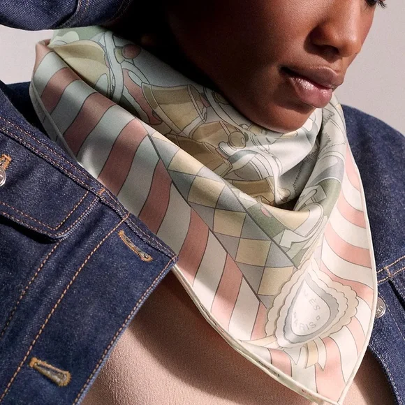 HERMES BNIB Pony Pit Stop DOUBLE FACE scarf 90 cm by Ugo Bienvenu | Silk, Pastel - Picture 5 of 9